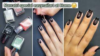 Navratri special easynailart at Home || Navratri special colourful dotted nails using toothpicks ||