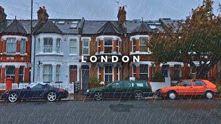 RAINY Afternoon Walk on Streets of London | Chiswick, West London | ASMR Rain Sounds