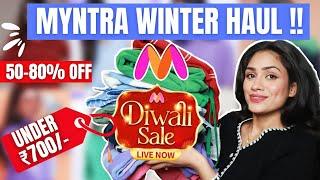 Huge Myntra DIWALI SALE *Winter wear collection* under 700/-  | Sweater, cardigan, pullover try on