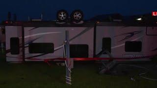 1 injured after severe weather flips 5 campers in Brevard County