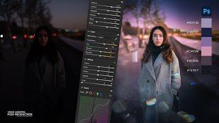 Cinematic Purple  Color Grading & Photo Retouching | Tutorial 074# | Photoshop CC 2024