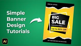 How to Make Promotion Banner Design - Adobe Illustrator Tutorials