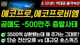 [2차전지] 에코프로,에코프로비와...소름돋네;; 공매도 -500만주 증발사태 3500억이나 상환했는데 왜 주가는 그대로? 단순 전산오류일까? 포지션 전환일까?