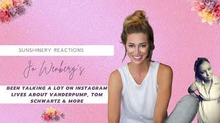 Sunshinery Reactions | Jo Wenberg's | IG Lives talking about #VanderpumpRules Tom Schwartz & more!!