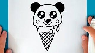 HOW TO DRAW A CUTE PANDA ICE CREAM