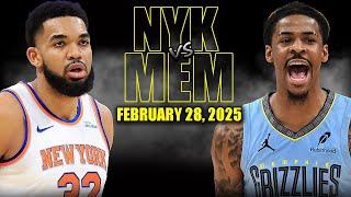 New York Knicks vs Memphis Grizzlies Full Game Highlights - February 28, 2025 | NBA Regular Season