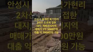 안성토지매매 2차선 도로에 접한 1억3000만원