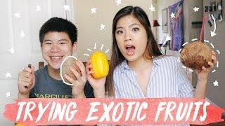 TRYING EXOTIC & WEIRD FRUITS! Exotic Fruits Taste Test Challenge!! || Ariel Alena