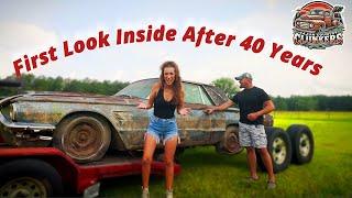 Abandoned Ford Thunderbird! First Time OPENED & Washed 40 Years!
