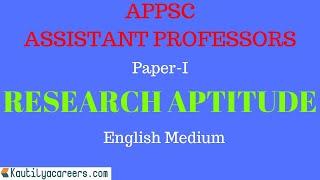 RESEARCH APTITUDE FOR APPSC ASSISTANT PROFESSORS