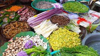 Cambodian Fresh Food Market, Asian Morning Market Scenes