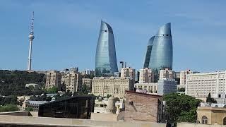 Baku, Azerbaijan, viewed from an Icheri Sheher rooftop 2024-05