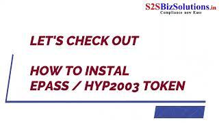 HOW TO INSTAL EPASS TOKEN I INSTAL HYP2003 TOKEN I #epass #HYPTOKEN #EPASSTOKEN