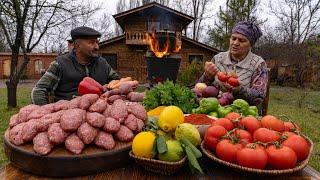 Kazan Cutlets With Vegetables: Cooking on a Wood Fire