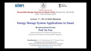 Day- 4 : GIAN course on  Renewable Energy Systems in Smart Grids   (Course ID: 2412129)