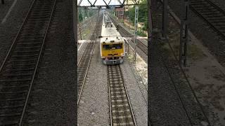 high speed local train crossing #indianrailways #highspeedjourney  #shorts #travel#short