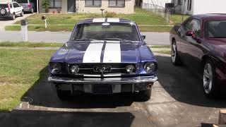 1965 Mustang with 200 Inline 6 & Flowmaster duel exhaust, revs and driving