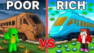 Mikey POOR vs JJ RICH Train Survival Battle in Minecraft - Maizen