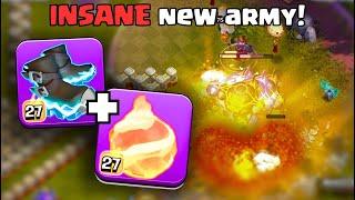 INSANE new Rocket Loon Fireball / Spirit Walk army CRUSHES bases even in HARD MODE! | Clash of Clans