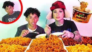 SPICY NOODLE MUKBANG with My Son Drew 