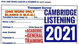 2021 IELTS CAM LISTENING TRANSPORT SURVEY WITH ANSWERS || EXAM FORMAT || BRIGHT FUTURE LISTENING ||