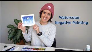 Watercolor Negative Painting Step by Step