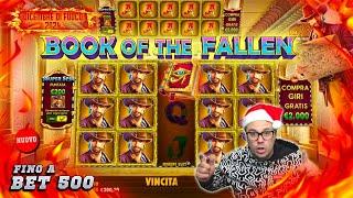 DICEMBRE DI FUOCO 2024   - Follie alla BOOK OF THE FALLEN  a BET 500  | MORENO SLOT ONLINE  |