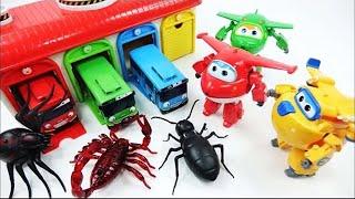 Super wings Tayo Bus toys Under Attack by Monster Bugs | ToytubeTV