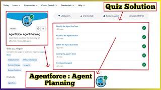 Agentforce Agent Planning | Salesforce Trailhead | Quiz Solution