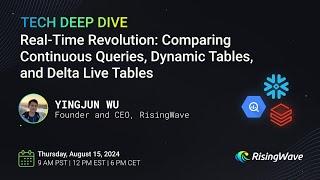 Live Webinar #4: Real-Time Revolution: Continuous Queries, Dynamic Tables, Delta Live Tables