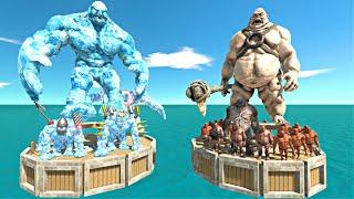 Orge Evolution Coliseum Challenge| Ice Mutant Golem Team vs Orge Team-Animal Revolt Battle Simulator