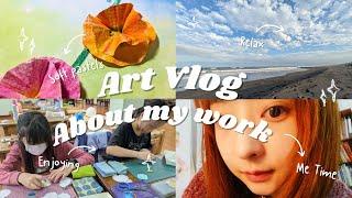 Art Vlog 01｜粉彩藝術老師的日常—課程準備、教學過程與課後清潔分享｜日本和諧粉彩Pastel Nagomi Art｜Soft Pastels Art