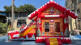 6x4x4m Christmas Bouncer Combo Jumping Bouncy Castle Slide Inflatable Bounce House Fun Center