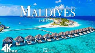 FLYING OVER MALDIVES (4K Video UHD) - Calming Music With Beautiful Natural Film For Stress Relief