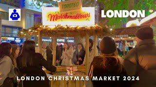 2024 London Walk  Nightlife, CHRISTMAS MARKET to SOHO | Central London Night Walking Tour [4K HDR]