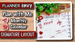 Plan With Me! Functional February Monthly Spread ~ Planner Envy Signature Layout  ~ Live.Love.Posh