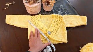 Baby Cardigan knitting Measurements For Newborn Baby Sweater with written instructions