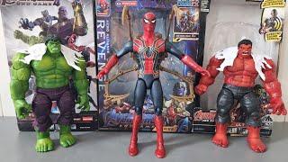 Unboxing superhero avengers toys, spider-man, iron spider-man, hulk smash, red hulk