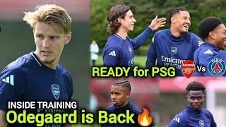 Odegaard Returns as Arsenal Gear Up for PSG Clash | INSIDE TRAINING