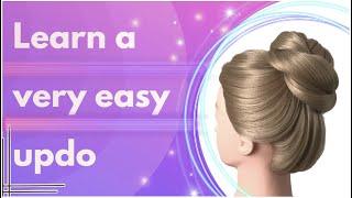 How To: Learn a Very Easy Updo (Chignon) / آموزش شینیون ساده گوجه