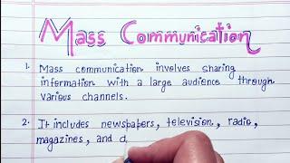 10 lines on  Mass Communication|Essay on  Mass Communication in English|Essay on Mass Communication