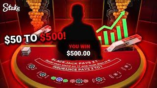 $50 TO $500 CHALLENGE ON BLACKJACK!