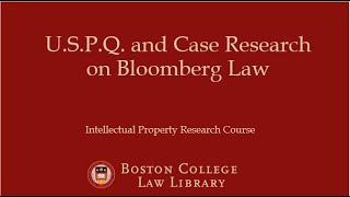 Case Research on Bloomberg Law