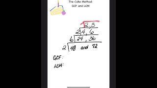 GCF and the Cake Method education #mathhomework #maths #mathpractice #factorsandmultiples #factors