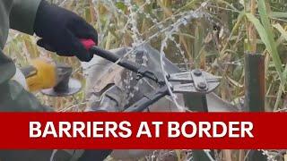 Federal agents cut razor wire Texas installed on US-Mexico border