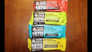 Munk Pack KETO Granola Bar: Maple Pecan, Almond Butter Cocoa Chip, Coconut Cocoa Chip, Peanut Butter