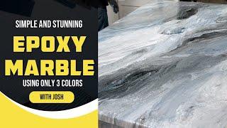 Pouring Beautiful Epoxy Marble With ONLY 3 Colors