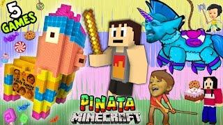 5 PINATA GAMES w/ Baby Shawn! Minecraft Mini-Game w/ Warriors & Hunters (FGTEEV CINCO DE MAYO FUN!)