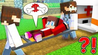 Jj Broke his Leg and Mikey Visited him in the Hospital - Maizen Minecraft Animation