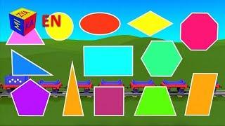 Learn 2D shapes with Choo-Choo Train part 1. Shapes for kids (kindergarten and students of grade 1).